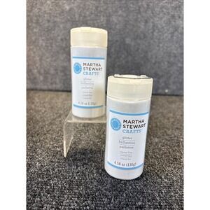 2~Martha Stewart~Crystal Fine Glitter~4.58 oz~White